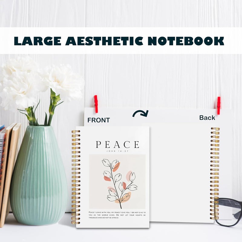 BearCake Peace I Leave with You Boho Floral Christian Notebook Journal, Christian Gifts for Women, Bible Notebooks for Note Taking, Bible Journaling Notebook, Hardcover Spiral Notebook 5.5x8.3 - Image 4